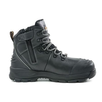 Bison XT Zip Side Lace Up Safety Boot Black