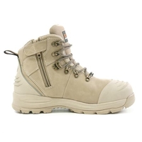 Bison XT Zip Side Lace Up Safety Boot Stone