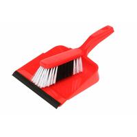 Edco Dust Pan & Brush Set - Red