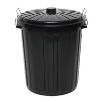 Edco 73L Black Garbage Bin with Lid