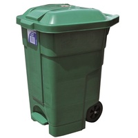 Edco Heavy Duty Pedal Bin with Wheels 70L - Green