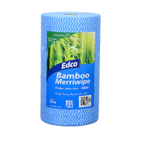 Edco Biodegradable Bamboo Merriwipes - BLUE - 90wipes/roll