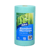 Edco Biodegradable Bamboo Merriwipes - GREEN - 90wipes/roll