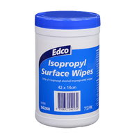 Edco Isopropyl Surface Wipes Cannister 75pk x 12