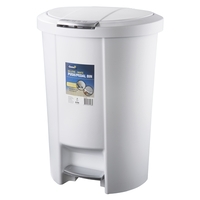 Oates 50L Push/Pedal Bin White