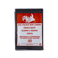 82L Heavy Duty Black Bin Liner 250/ctn