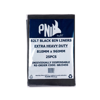 82L Extra Heavy Duty Black Bin Liner 200/ctn