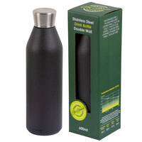 Go Green Reusable Drink Bottles Stainless Steel 600ml Double Wall - Slate 