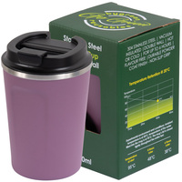 Go Green Reusable Coffee Cups Stainless Steel 380ml Double Wall - Berry 