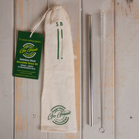 Go Green Reusable Stainless Steel Straw and Brush Kit 8mm x 215mm 