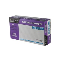 Capri Latex Gloves - Medium 100pk