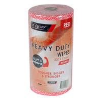 Capri Antibacterial Extra Heavy Duty Wipes on a Roll 30cm x 50cm - Red