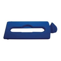 Rubbermaid Slim Jim Recycling Station Blue Paper Slot Lid