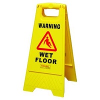 A-Frame Safety Sign - Wet Floor Message - Yellow