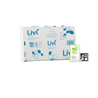 Livi PREMIUM Embossed 1ply Multifold Hand Towel 4000 Sheets Per Carton
