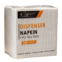 Capri White Dispenser Napkins 1ply Compact E fold 5000/ctn
