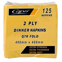 Capri Dinner Napkin Gold 2ply 1000/ctn Quarter Fold