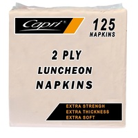 Capri Lunch Napkin White 2ply 2000/ctn Quarter Fold