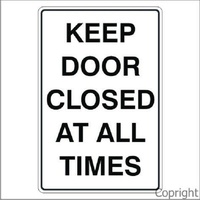 Keep Door Closed Sign