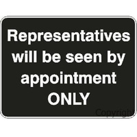 By Appointment Only 150 x 225mm Self Stick Vinyl