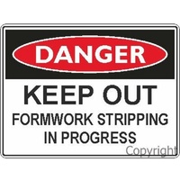 Danger Keep Out Formwork Danger Sign