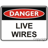 Live Wires 450 x 600mm Class 2 Reflective Metal