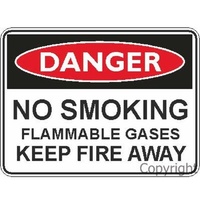 No Smoking Flammable Gases - Danger Sign