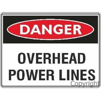 Danger Overhead Power Lines 450 x 600mm Corflute (Double Sided)