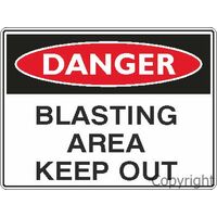 Danger Blasting Area Keep Out 450 x 600mm Metal