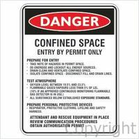 Confined Space Entry By Permit - Danger Sign
