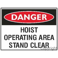 Hoist Operating Area Stand 100 x 140mm Self Stick Vinyl Pack of 5