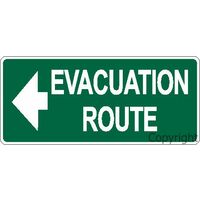 Evacuation Route Left Sign