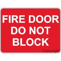 Fire Door Do Not Block Sign