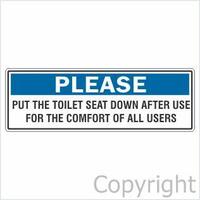 Please Put Toilet Seat Down 200 x 50m Self Stick Vinyl