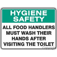 Hygiene Safety "Wash Hands After Toilet" 225 x 300mm Polypropylene