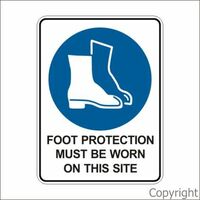 Foot Protection Must Be Worn On This Site 450 x 600mm Flute