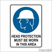 Must Wear Head Protection In Area Sign