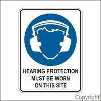 Hearing Protection Must Be Worn On This Site 450x600mm Flute
