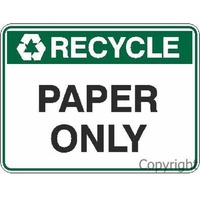 Recycle- Paper Only 225 x 300mm Self Stick Vinyl