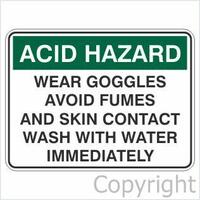 Emergency Sign - Acid Hazard