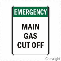 Emergency Sign - Main Gas Cut Off