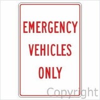 Car Park Sign - Emergency Vehicles Only