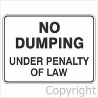 No Dumping Under Penalty Sign