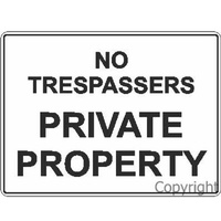 No Trespassers Private Property 450 x 600mm Metal
