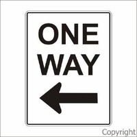 One Way Left 450 x 600mm Metal