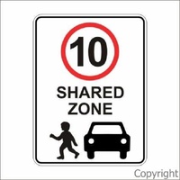  Click to expand Speed Limit Sign - 10 km Shared Zone 450 x 600mm Metal