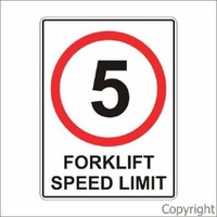 5km Forklift Speed Limit 450 x 600mm Metal
