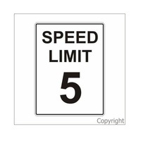 Speed Limit 5Km 450 x 600mm Metal