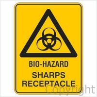 Warning Bio-Hazard Sharps Receptacle