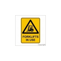 Forklifts in Use 300 x 450mm Metal